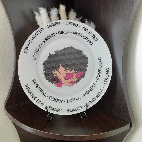 Decorative Diva Woman Home Decoupage Plate - Picture 1 of 1